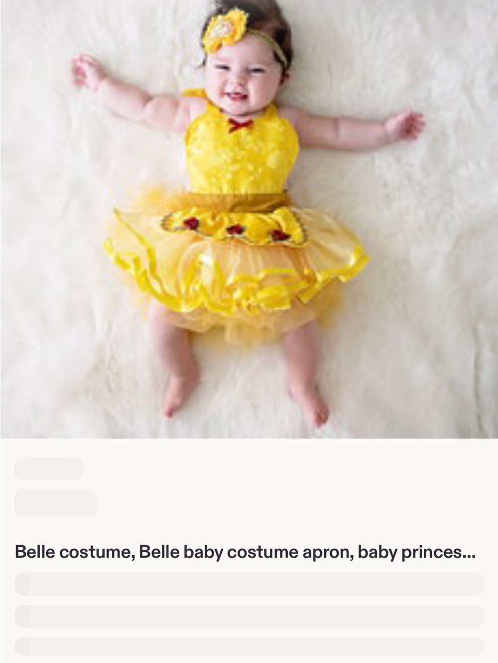 Yellow Baby Princess Costume Dress